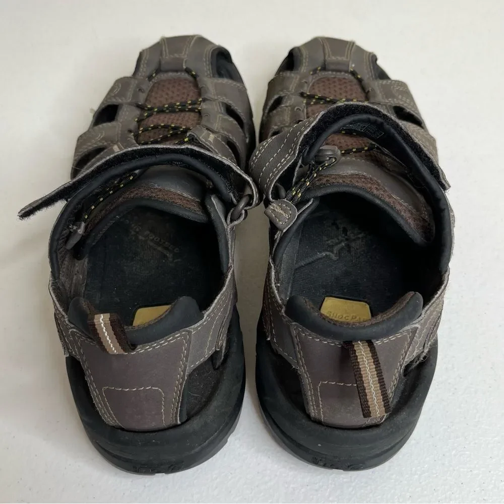 Teva Forebay Fisherman Hiking Sandal Brown Leather Men Size 9 Slip On Sport Shoe